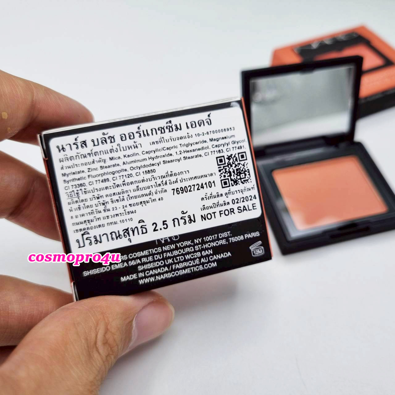 บลัชออน NARS Blush on ขนาดมินิ 2.5g นาร์ส บลัช ปัดแก้ม สี Orgasm Edge ออกัสซั่ม เอดจ์