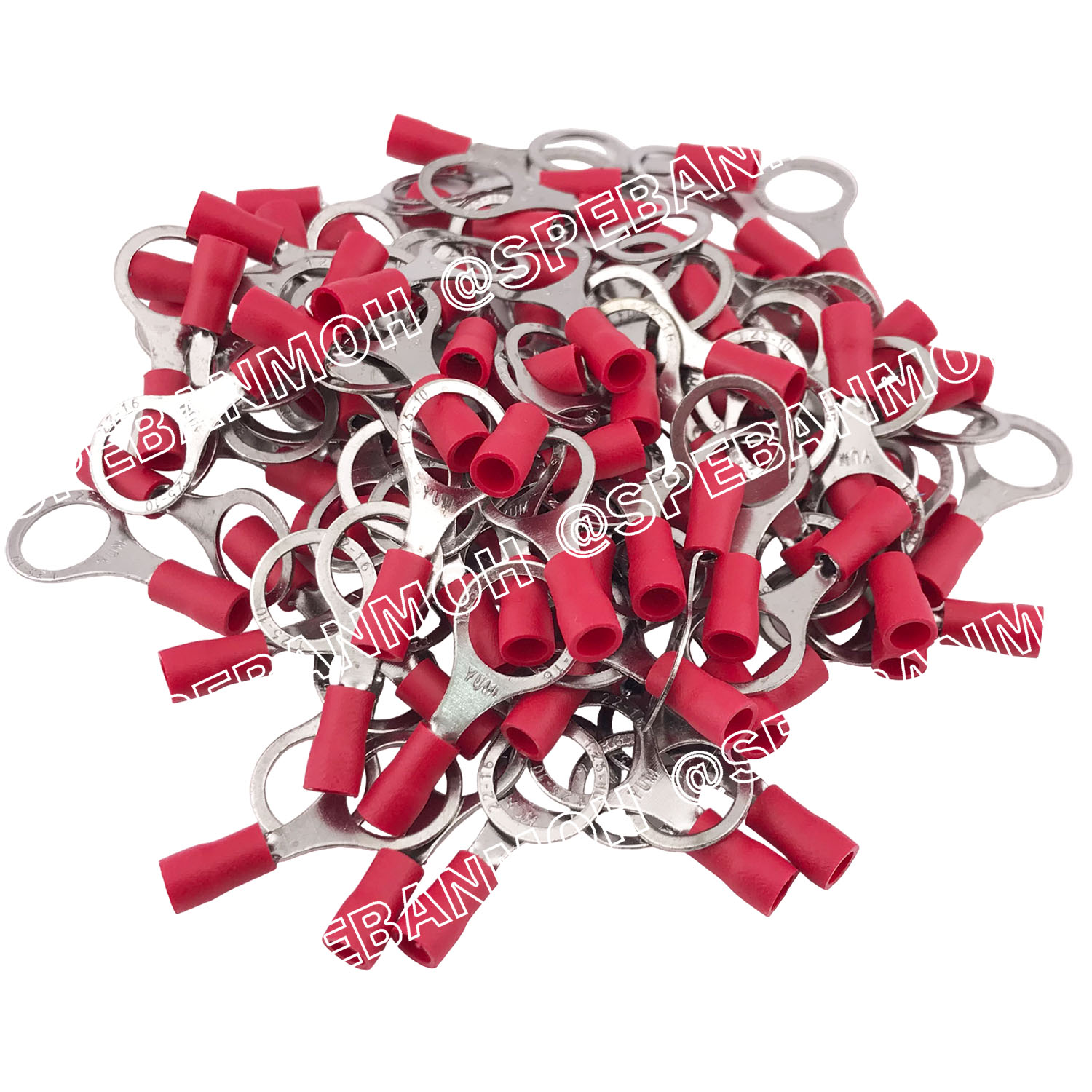 [ 100 ตัว/ถุง ] RV1.25-10 สำหรับสาย 0.5-1.5 sq.mm 22-16AWG หางปลากลม หางปลาหุ้มฉนวน เทอร์มินอล หางปลาย้ำสายไฟ หางปลา หางปลากลมหุ้ม หางปลาแฉก Terminal Crimping หางปลา กลมหุ้ม หางปลาต่อสาย ขั้วต่อสายไฟ หางปลาวง หางปลา RV Spade Terminal หางปลากลมหุ้มฉนวน