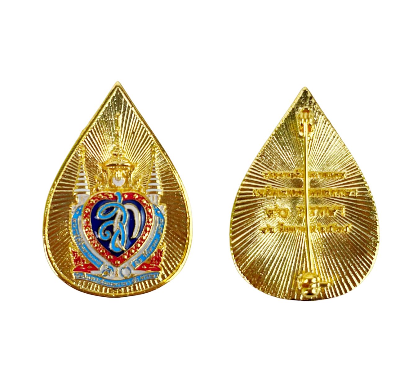 เข็มติดหน้าอก พระราชินี สก. (ร.9) เข็มที่ละลึก 90 พรรษา แบบเข็มกลัด / แม่เหล็ก พร้อมกล่อง