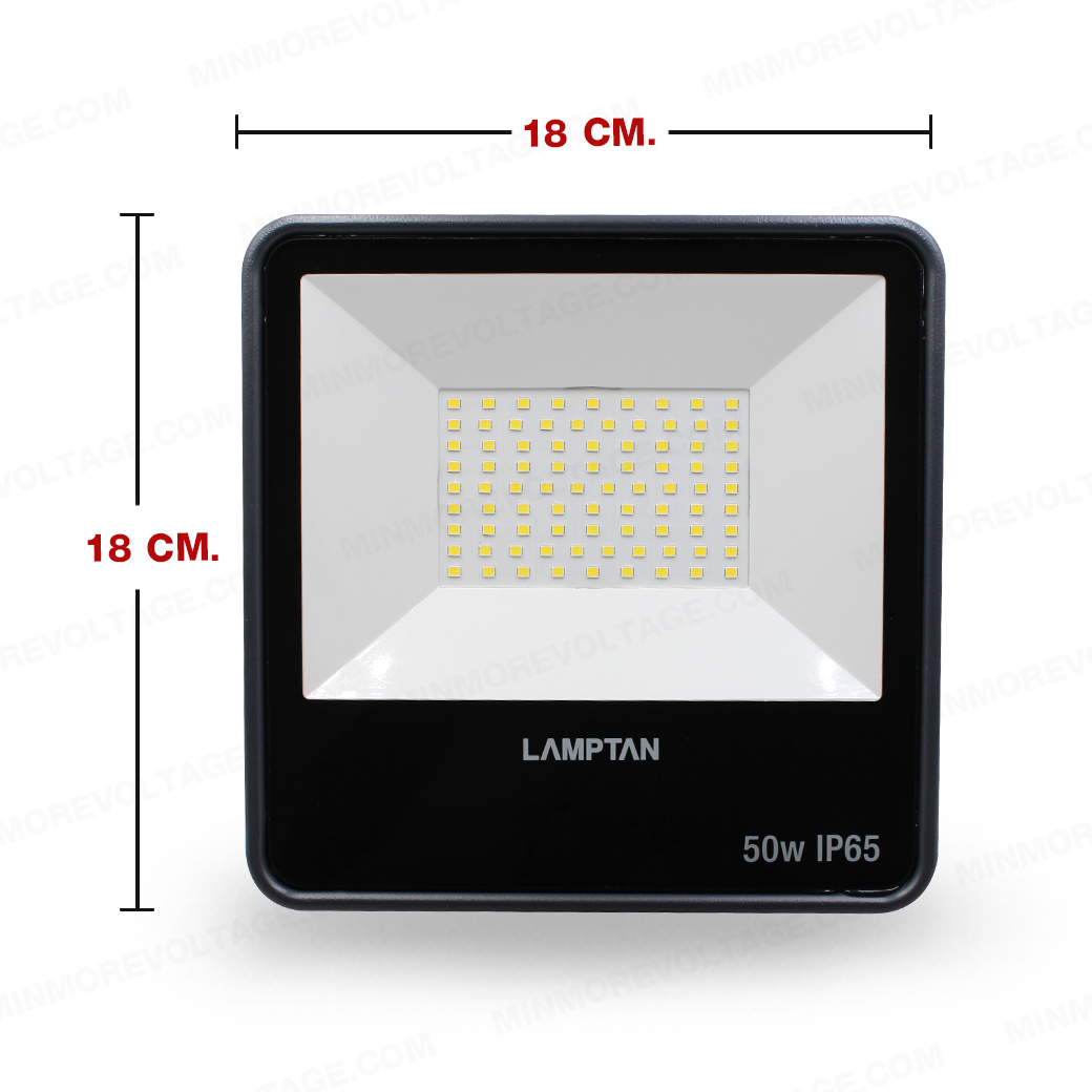 โคมฟลัดไลท์ 50w แสงขาว รุ่น HARDEN ยี่ห้อ LAMPTAN ( กันน้ำ รับประกันน้ำไม่เข้า )