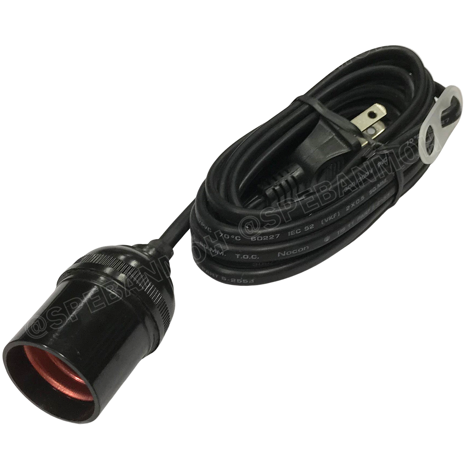 [ 1ชิ้น ] STS-2 สายหล่อหัวพร้อมขั้ว E27 ( E27 Lamp Holder ), VKF 2x0.5 ขั้วหลอดไฟพร้อมสาย สายหล่อหัว ขั้ว E27 ยี่ห้อ Sentoshi ขั้วหลอดไฟสีดำ ไม่นำไฟฟ้า ขั้วกันน้ำ ขั้วหลอดไฟกันน้ำ