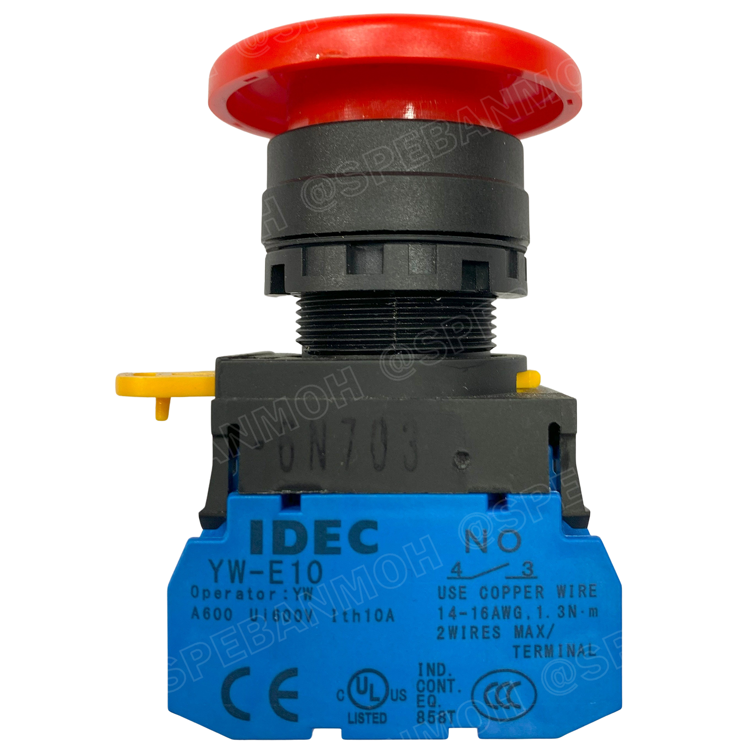 [ 1ชิ้น ] YW1B-M4E10 สวิทช์กดติดปล่อยดับ สีแดง Red 1NO IDEC ไอเดค สวิทช์คอนโทรล 22mm Push Button Switch สวิทช์ไฟ กดเด้ง Momentary สวิทช์กด คอนแท็คเสริม NO สวิทช์ไฟฟ้า 22 มิล Control Switches สวิทช์หน้าตู้ 22มิล