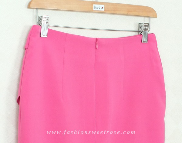 SK-293 กระโปรงแฟชั่น&ทำงาน ทรงสอบ ผ้าไหมอิตาลีสีชมพู Pink Candy