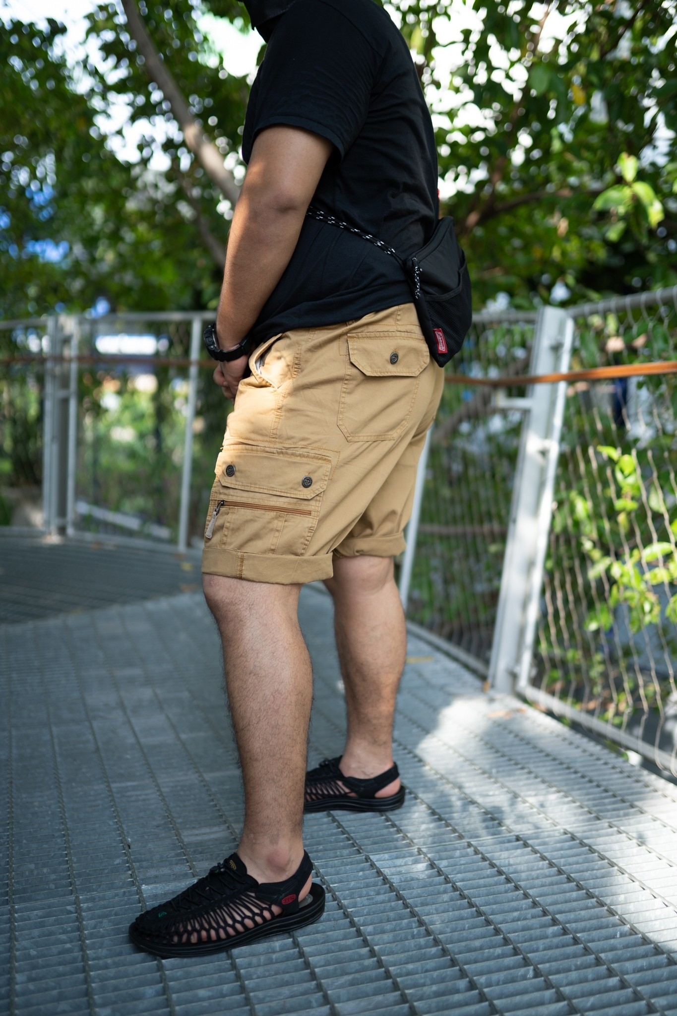 กางเกงขาสั้นทรงคาร์โก้ชาย กางเกง6ส่วนหลายกระเป๋า ผ้าฝ้ายคุณภาพดี สำหรับผู้ชายไซส์ใหญ่ เอว40-54"