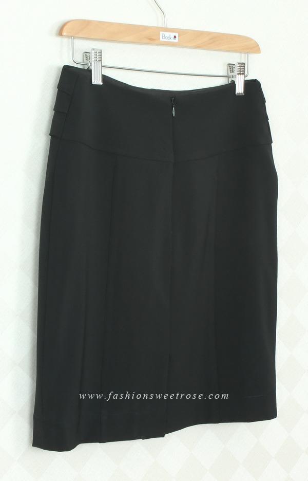 SK-308 กระโปรงแฟชั่น&ทำงาน ทรงสอบ ผ้าไหมอิตาลีสีดำ