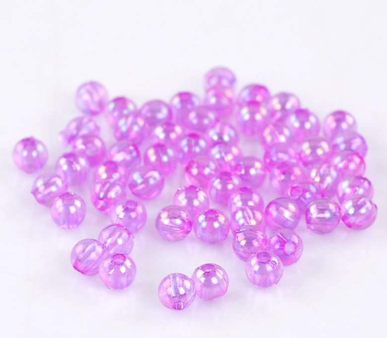 ลูกปัดอะครีลิคสีม่วงขนาด 4mm แพ็ค 2000 เม็ด