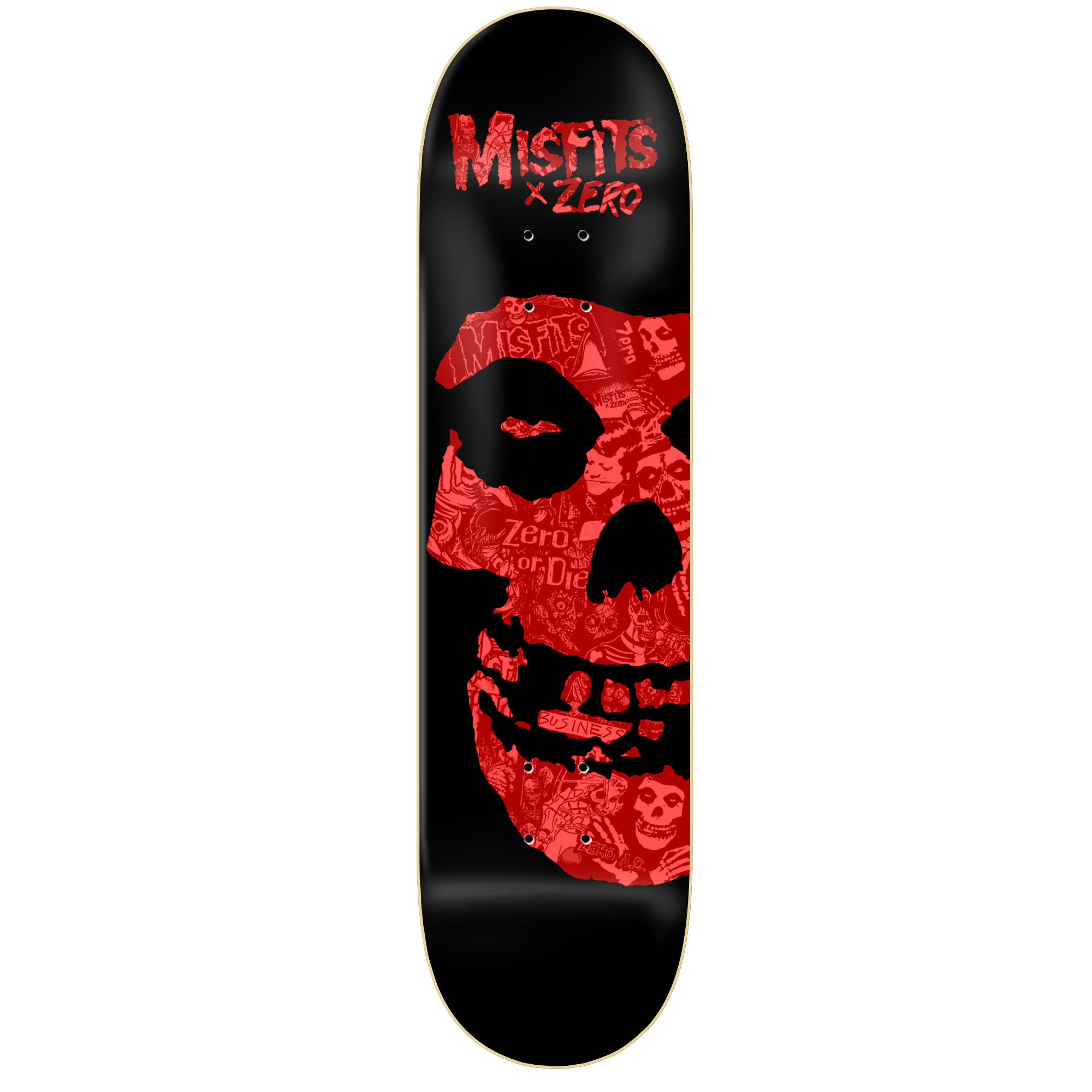 Zero Misfits Fiend Skull Collage Skateboard Deck 8.5”