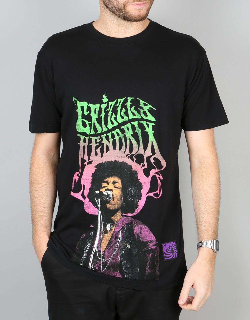 Grizzly X Jimi Hendrix Washed T-Shirt - Black