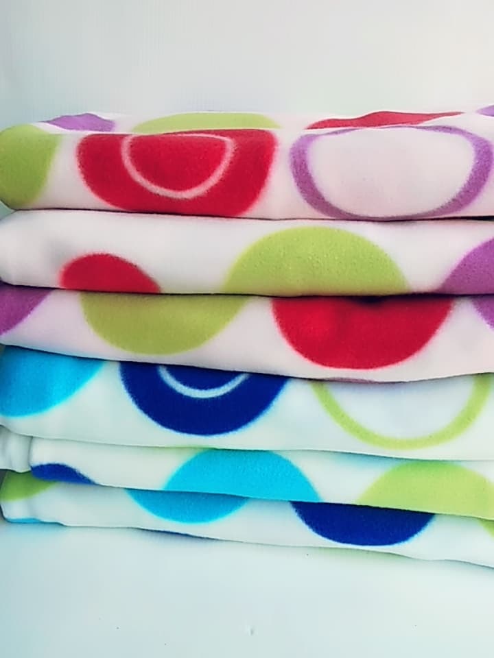 ผ้าห่มกันหนาว ผ้าห่มของขวัญ ผ้าห่มสำลีราคาถูก ผ้าห่มกันหนาว เนื้อนุ่มพิเศษ ลายวงกลมม่วง