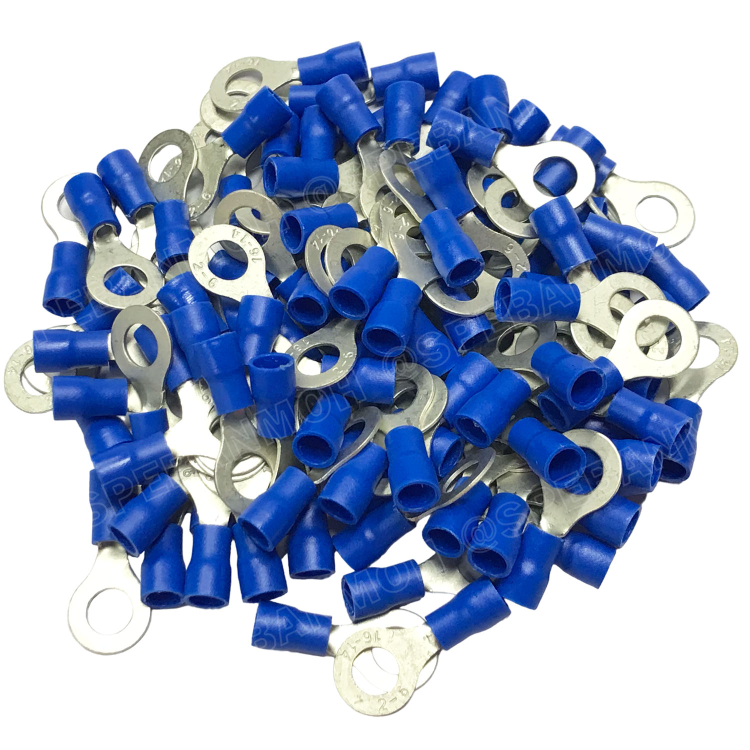 [ 100 ตัว/ถุง ] RV2-6 สำหรับสาย 1.5-2.5 sq.mm 16-14AWG หางปลากลม หางปลาหุ้มฉนวน เทอร์มินอล หางปลาย้ำสายไฟ หางปลา หางปลากลมหุ้ม หางปลาแฉก Terminal Crimping หางปลา กลมหุ้ม หางปลาต่อสาย ขั้วต่อสายไฟ หางปลาวง หางปลา RV Spade Terminal หางปลากลมหุ้มฉนวน