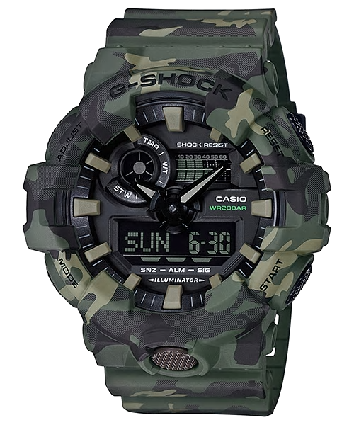 CASIO G-SHOCK รุ่น GA-700CM-3ADR สีเขียว ลายพราง สินค้าใหม่ ของแท้ รับประกันศูนย์ CMG