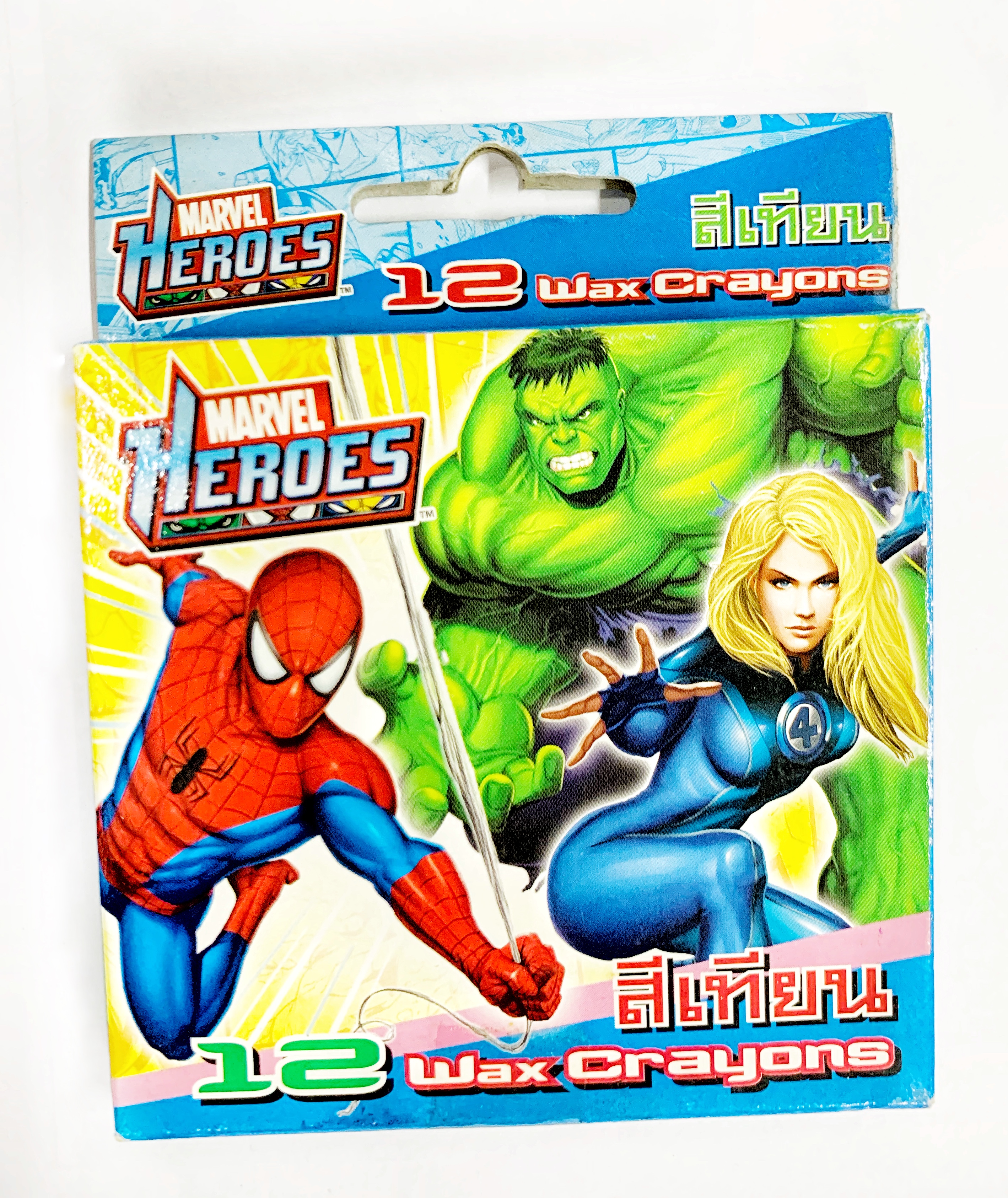 สีเทียน Marvel Heroes MV-50 สีเทียนขนาดกลาง มี 12 สี กล่องคละลาย