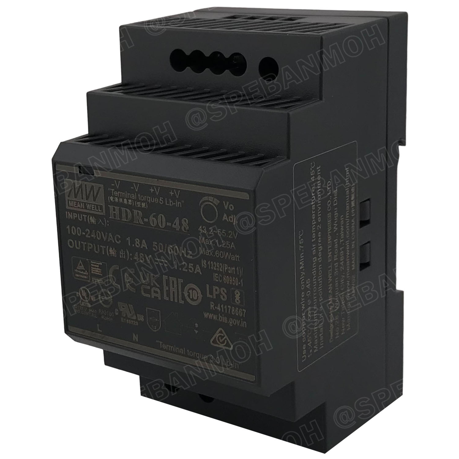 [ 1เครื่อง ] HDR-60-48 พาวเวอร์ซัพพลาย 48V 1.25A MEAN WELL 60W HDR Ultra Slim Step Shape DIN Rail สวิทชชิ่ง ยึดรางปีกนก INPUT 85-264VAC OUTPUT 48V สวิทชิ่ง เมนเวล 48โวตท์ สำหรับ DIN Rail มีนเวล บอร์ดแปลงไฟ หม้อแปลงไฟ AC to DC