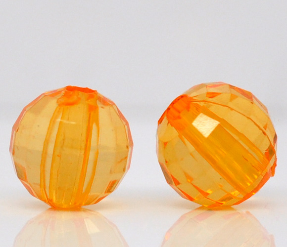 ลูกปัดอะครีลิคกลม คริสตัลสไตล์ ขนาด 8mm แพ็ค 100 เม็ด