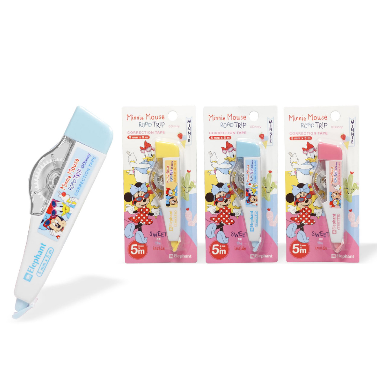 เทปลบคำผิด ตราช้าง ลาย Minnie Mouse ลิขสิทธิ์แท้ ขนาด 5 mm. x 5 m.