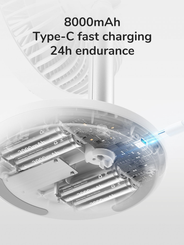 Jisulife FA13P Extend Rotate Desk Fan พัดลมตั้งโต๊ะ แบบส่าย/ยืดหด ได้ สามารถตั้งเวลาปิดได้ รับประกันศูนย์ไทย 6 เดือน