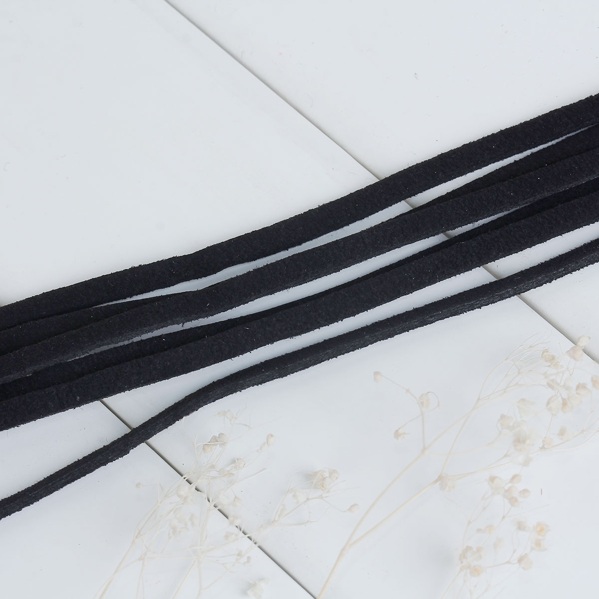 สร้อยคอ choker แฟชั่น เชือกหนังชามุดกำมะหยี่สีดำหลายชั้น ยาว 11 นิ้ว 1 เส้น