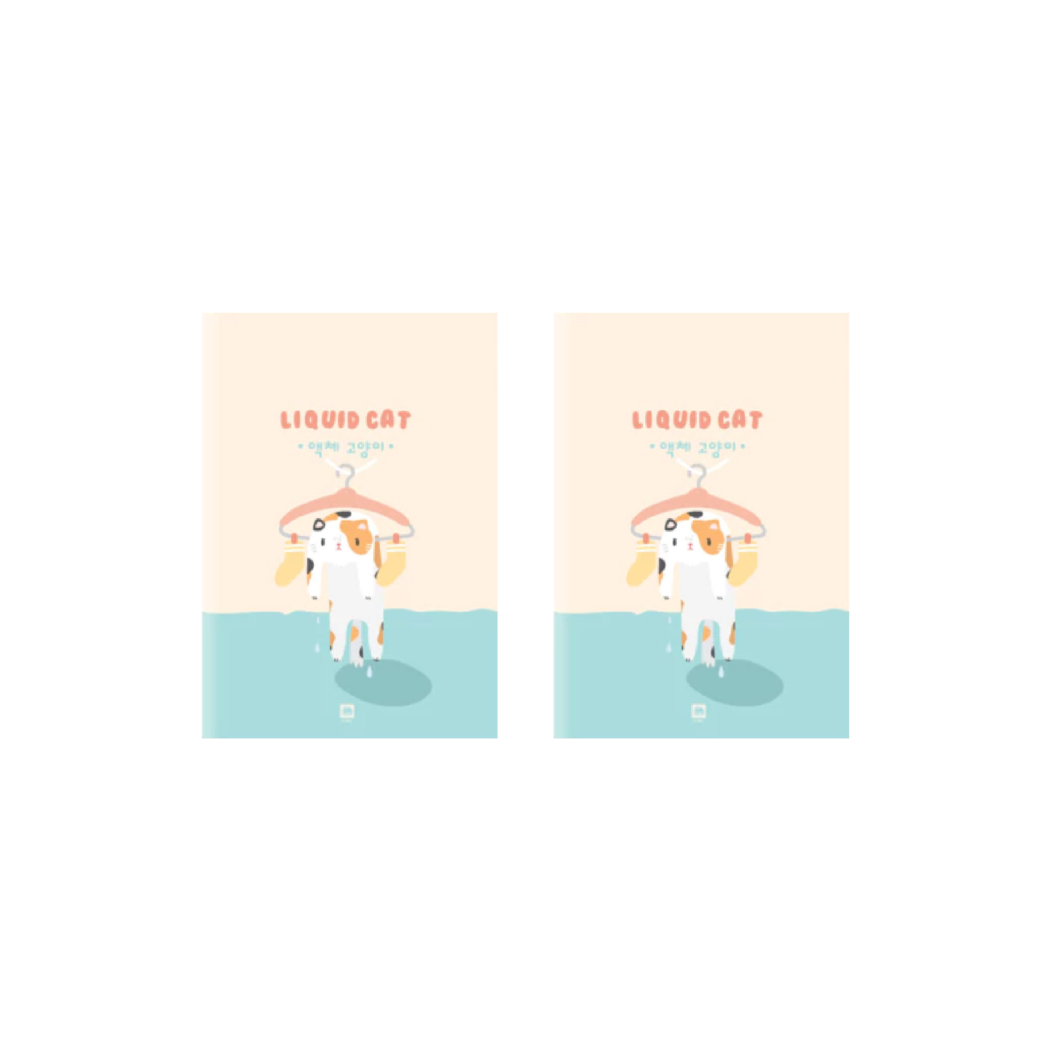 (แพ็คคู่) สมุดโน๊ต สมุดจดบันทึก สมุดโน้ต มีเส้น ตราช้าง Elephant ขนาด A6 ลาย LIQUID CAT