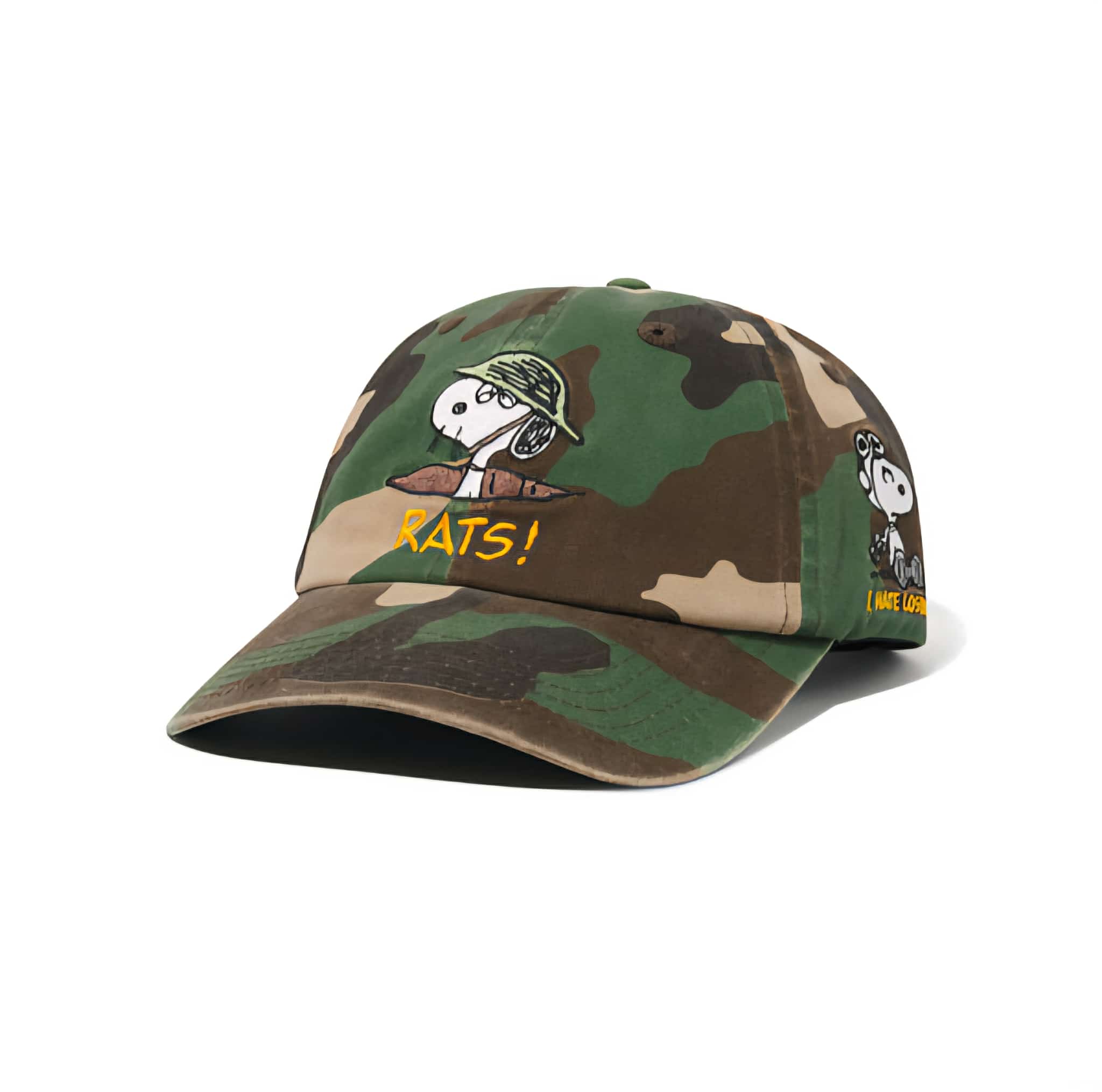 Peanuts X Butter Goods Rats 6 Panel Cap washed camo