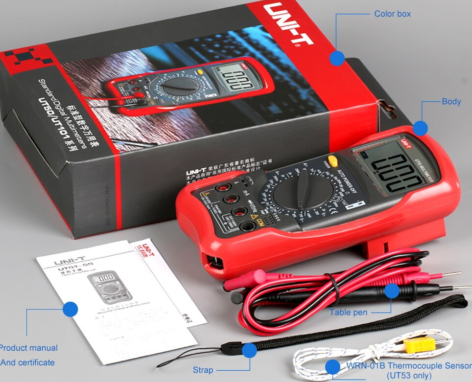 มัลติมิเตอร์แบบดิจิตอล Uni-UT53