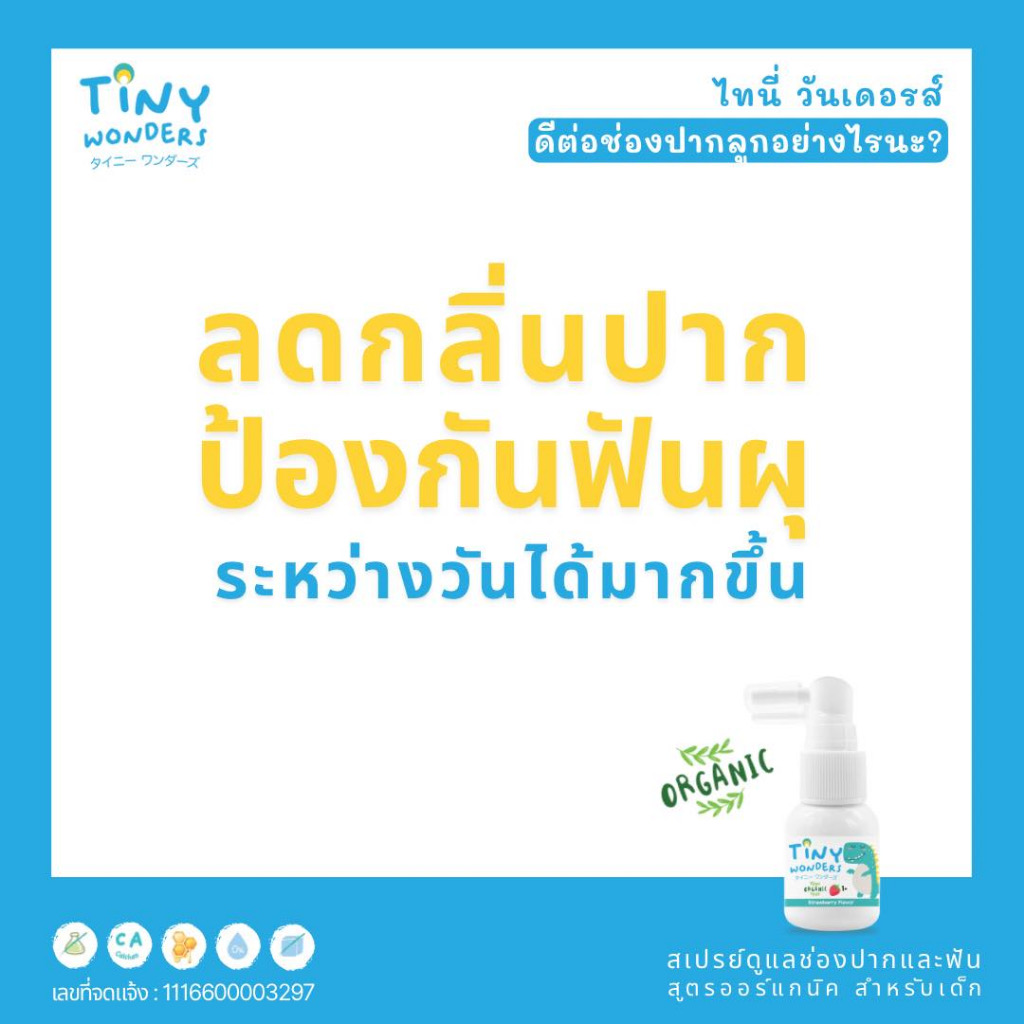 Tiny Wonders สเปรย์ป้องกันฟันผุ 20ml.