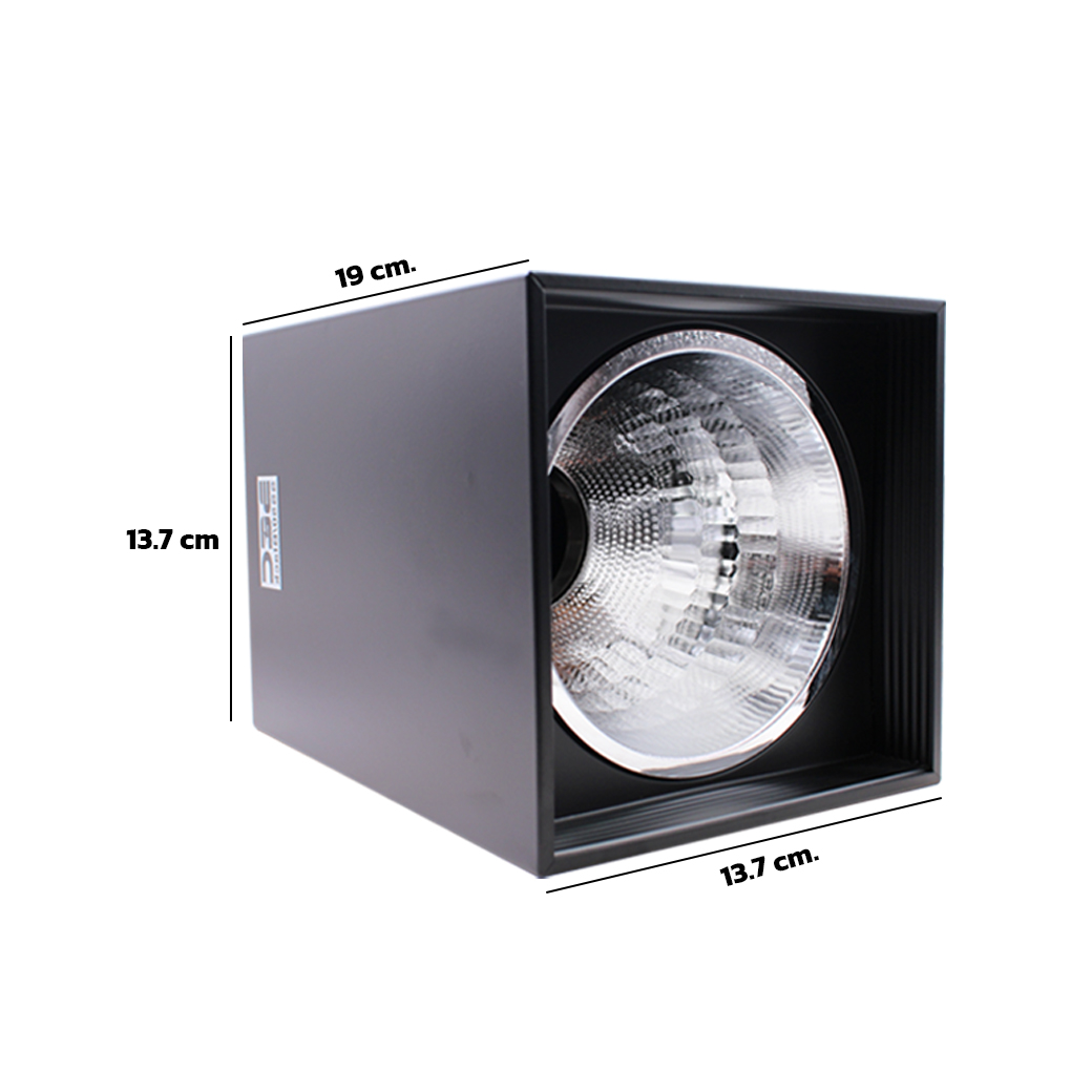 โคมไฟดาวน์ไลท์ติดลอยทรงสี่เหลี่ยม ขนาด 4" นิ้ว ขั้วE27 รุ่น SS40 ยี่ห้อ BEC (มีสองสี ขาว-ดำ)