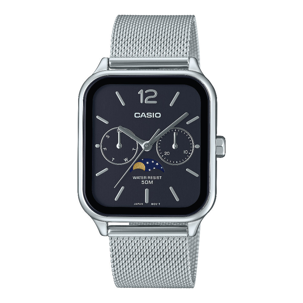 CASIO รุ่น MTP-M305M-1AVDF สายสแตนเลสสีเงิน สินค้าใหม่ ของเเท้ รับประกันศูนย์ CMG 1 ปี