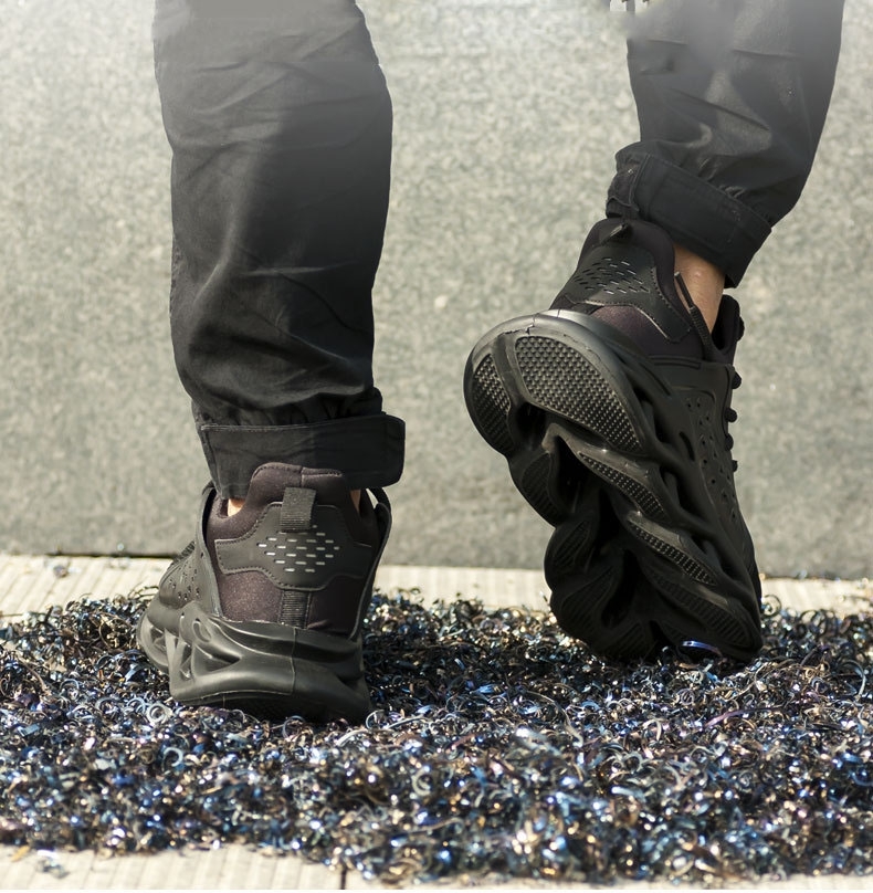 HOT SPORT NO.9 รองเท้าเซฟตี้ ผ้าใบ ดีไซส์สวย ทันสมัย หัวเหล็ก พื้นยางกันลื่น นุ่มเด้ง สวมใส่สบาย