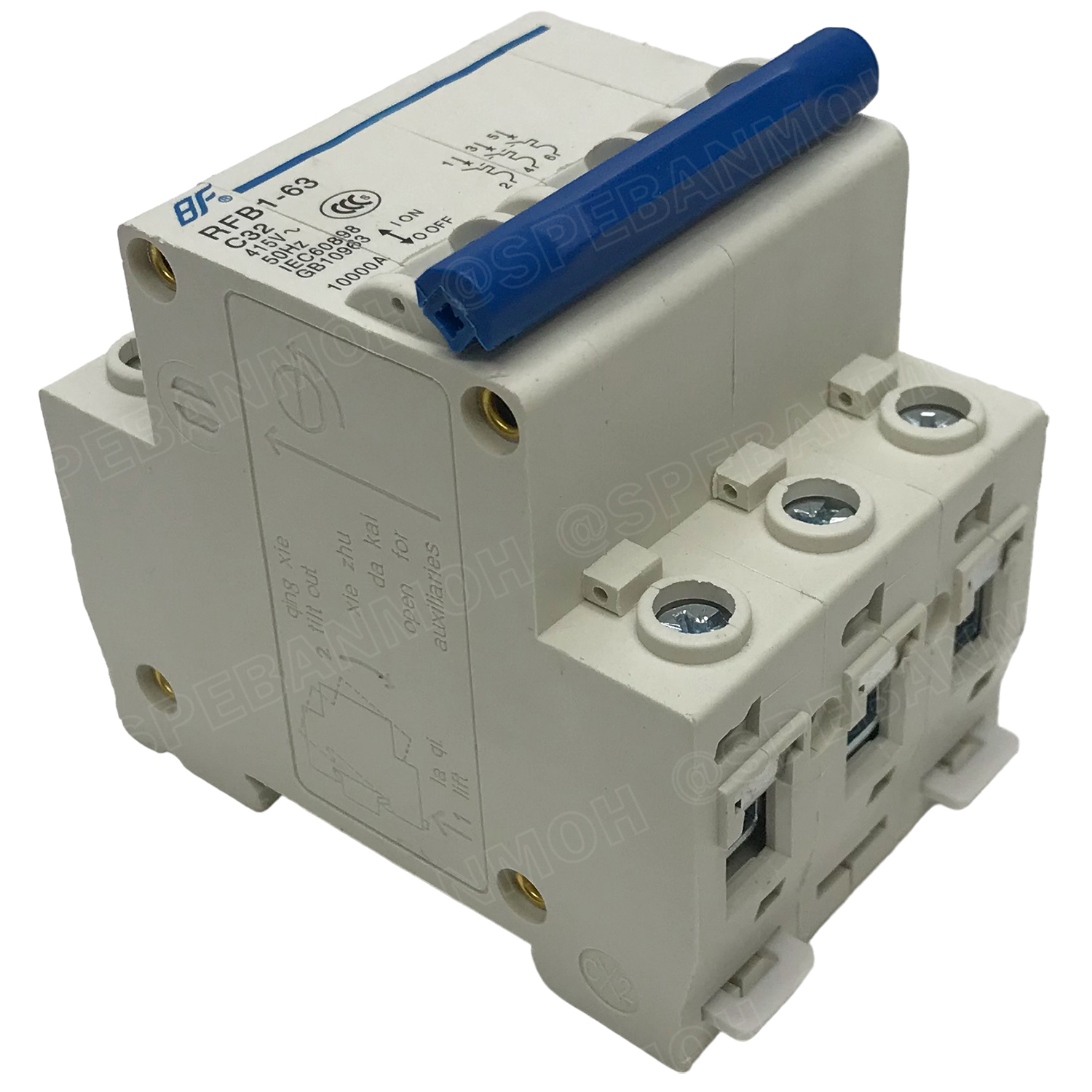 [ 1ชิ้น ] RFB1-63 3P 32A เบรกเกอร์ 6kA Type C เมนเบรกเกอร์ เบรกเกอร์ลูกย่อย ลูกย่อย 3โพล เบรกเกอร์กันไฟเกิน BF เซอร์กิตเบรกเกอร์ RFB1-63 415VAC 3เฟส เบรกเกอร์ไฟบ้าน ยึดรางปิกนก เบรกเกอร์ติดรางดินเรียล 3Phase Mini Circuit Breaker MCB 3P
