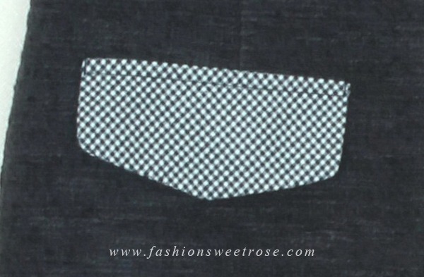 SK-305 กระโปรงแฟชั่น&ทำงาน ทรงสอบ ผ้า Channel สีน้ำเงินเข้ม มีกระเป๋าหน้า 2 ข้าง