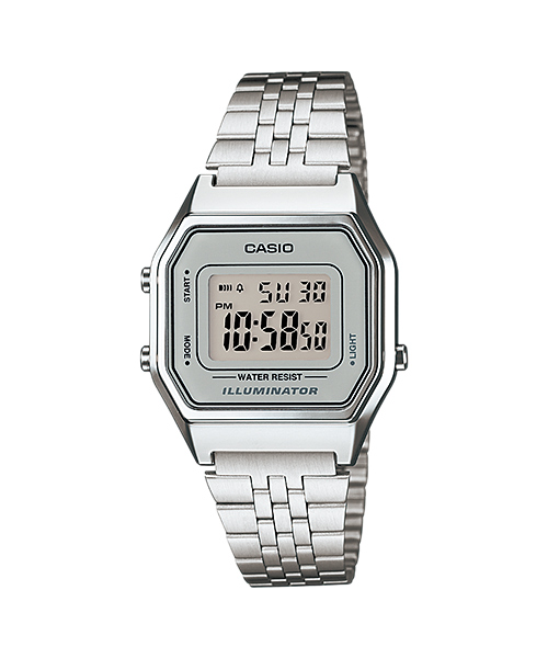 CASIO Standard รุ่น LA680WA-7DF สีเงิน สายสแตนเลส สินค้าของเเท้ รับประกันศูนย์ CMG