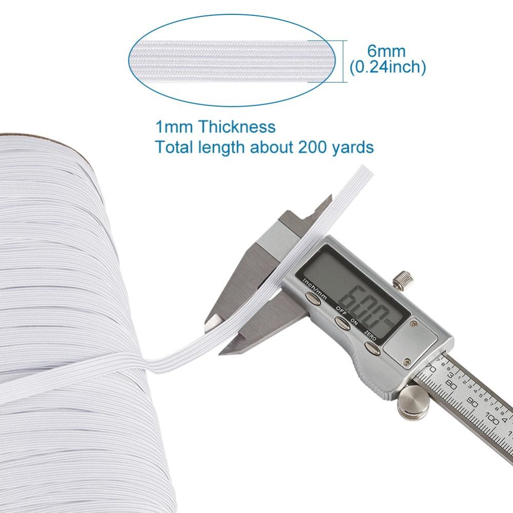 ยางยืด เส้นแบน สำหรับทำหน้ากากอนามัย ขนาด 6 มม. ยาว 10 เมตร