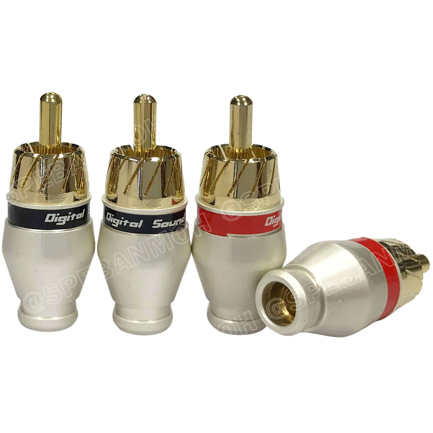 [ 4 ชิ้น ] RCA-215 6mm ผู้ ปลั๊ก RCA ผู้ RCA Plug ตัวผู้ RCA Connector Male หัว RCA ตัวผู้ หัว RCA ตัวเมีย หัว RCA ทองแดงแท้ ปลั๊กRCA ปลั๊กต่อสายสัญญาณ หัวต่อสายRCA หัวแจ็ค RCA ตัวผู้ รุ่นตัวงอทองอย่างดี แจ็คอาร์ซีเอตัวผู้ ปลั๊กRCA สำหรับเข้าสาย ต่อสายสัญ