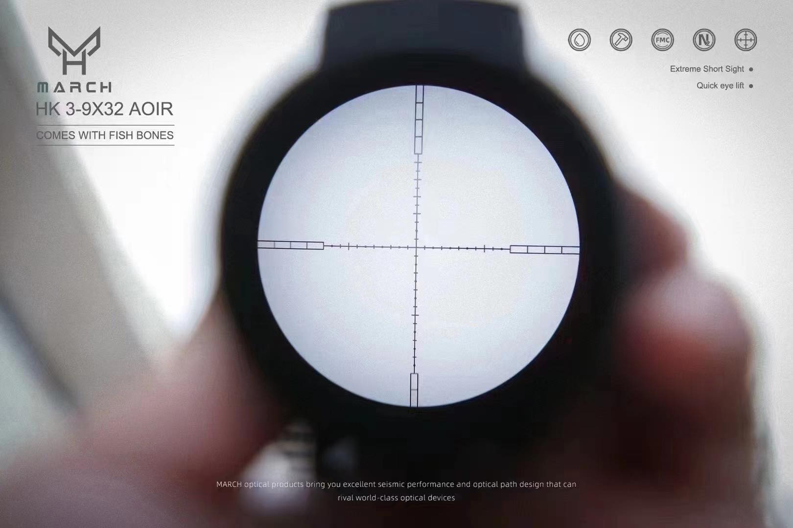 กล้องกันน้ำ กันกระแทก MARCH MODEL 2023 HK3-9X32AOIR ชัดแจ๋ว สินค้าแท้ประกัน 1 ปี