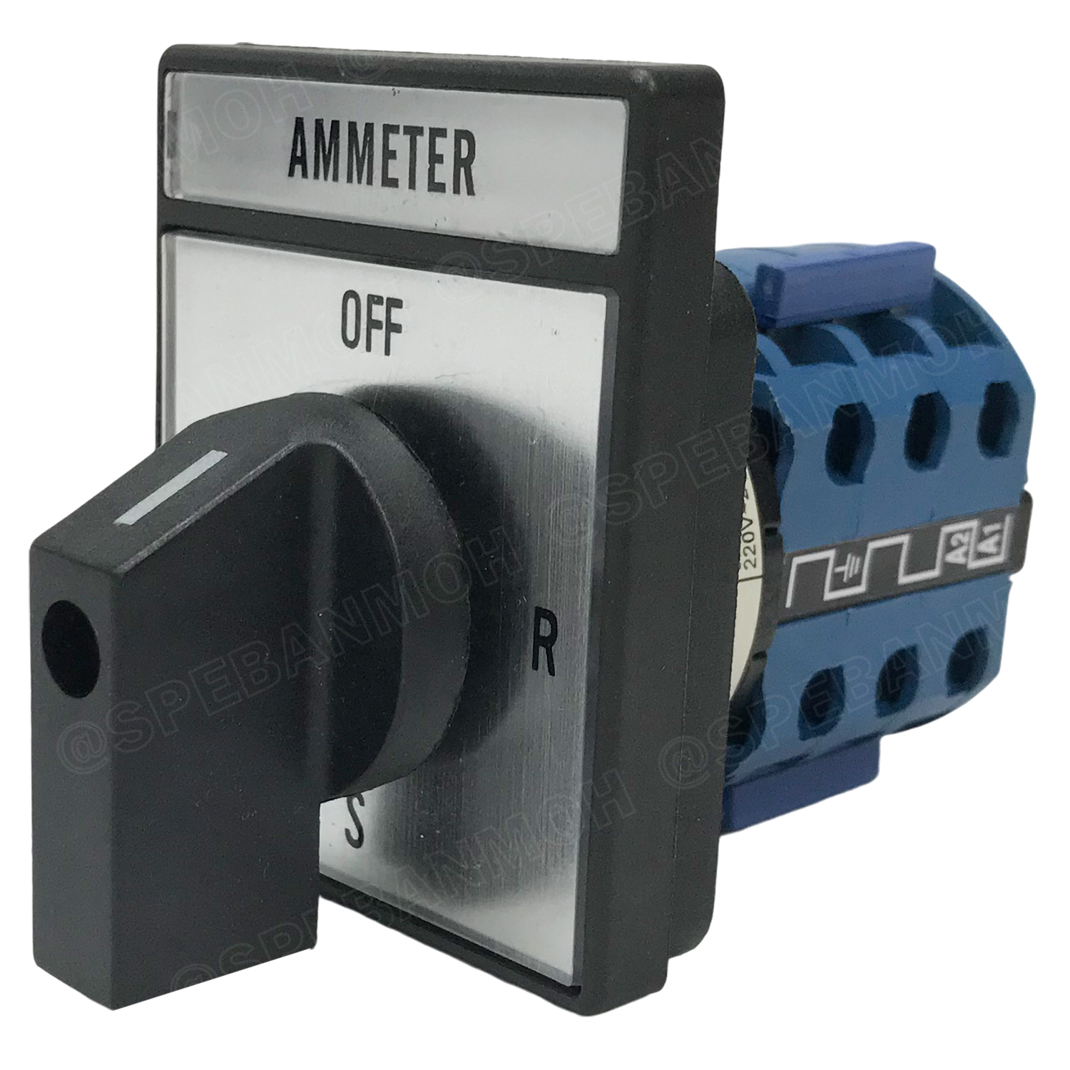 [ 1 ชิ้น ] LW28-20A-A CHANGE OVER SWITCH 3 Position AMP 3P 16A สวิทช์บิด แอมป์ มิเตอร์สวิทช์ Amp Meter Switch 60x48mm 480VAC สวิทช์สลับการทำงาน ซีเลคเตอร์แอมป์ AMP Selector Switch