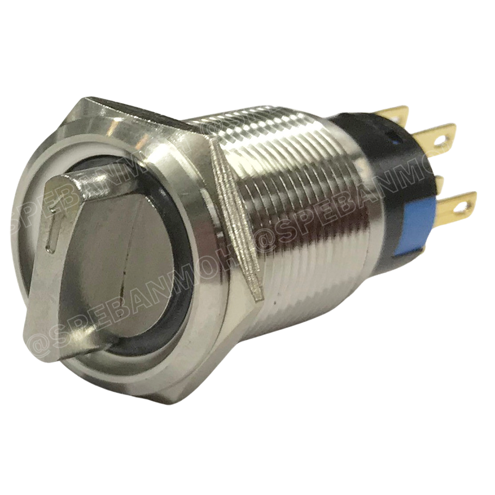 [ 1 ชิ้น ] GQ19-SS-RSJ11 12V 5P ON-OFF สวิทช์ ปิด เปิด แบบบิด สวิทช์บิด ON OFF สวิทเหล็กบิด Stainless Switch ON-OFF Selector Metal Switch ON-OFF OFF ON สวิทเหล็ก 19มม สวิทบิดเหล็ก 19มม สวิตซ์บิด สวิตช์ เลือก 2 ตำแหน่ง ขนาด 19 มม. สวิทเหล็ก 19มม