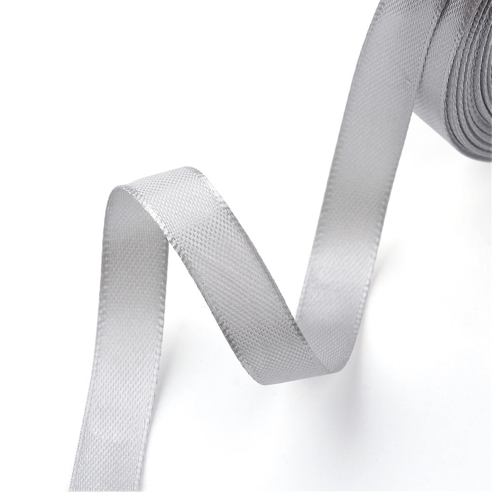 ริบบิ้นผ้าซาติน หน้ากว้าง 25 มม.(1 นิ้ว) 1 ม้วน ยาว 25 หลา สีเทา