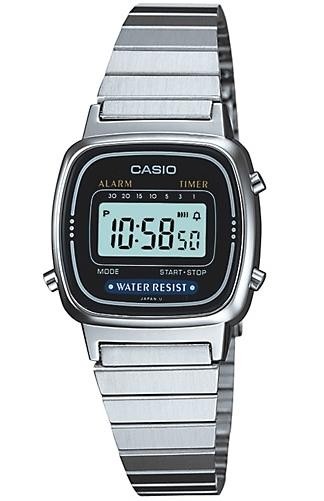Casio นาฬิกาข้อมือ Classic รุ่น LA670WA-1DF สีเงิน เรือนเล็ก สินค้าของเเท้ รับประกันศูนย์ CMG