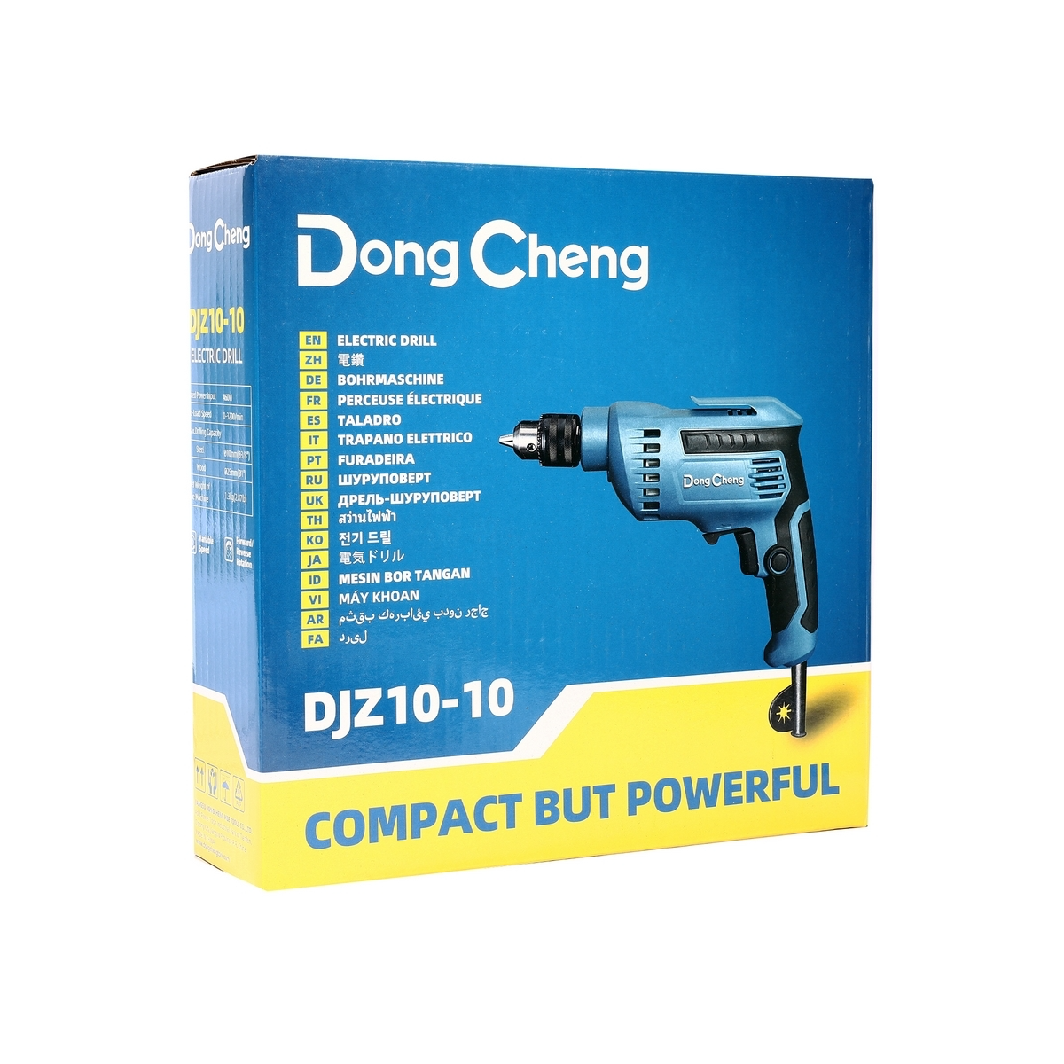 DONG CHENG สว่านไฟฟ้า 10 มม.( 3/8 นิ้ว ) รุ่น DJZ10-10 กำลังไฟ 460 วัตต์ พร้อมจำปาขัน
