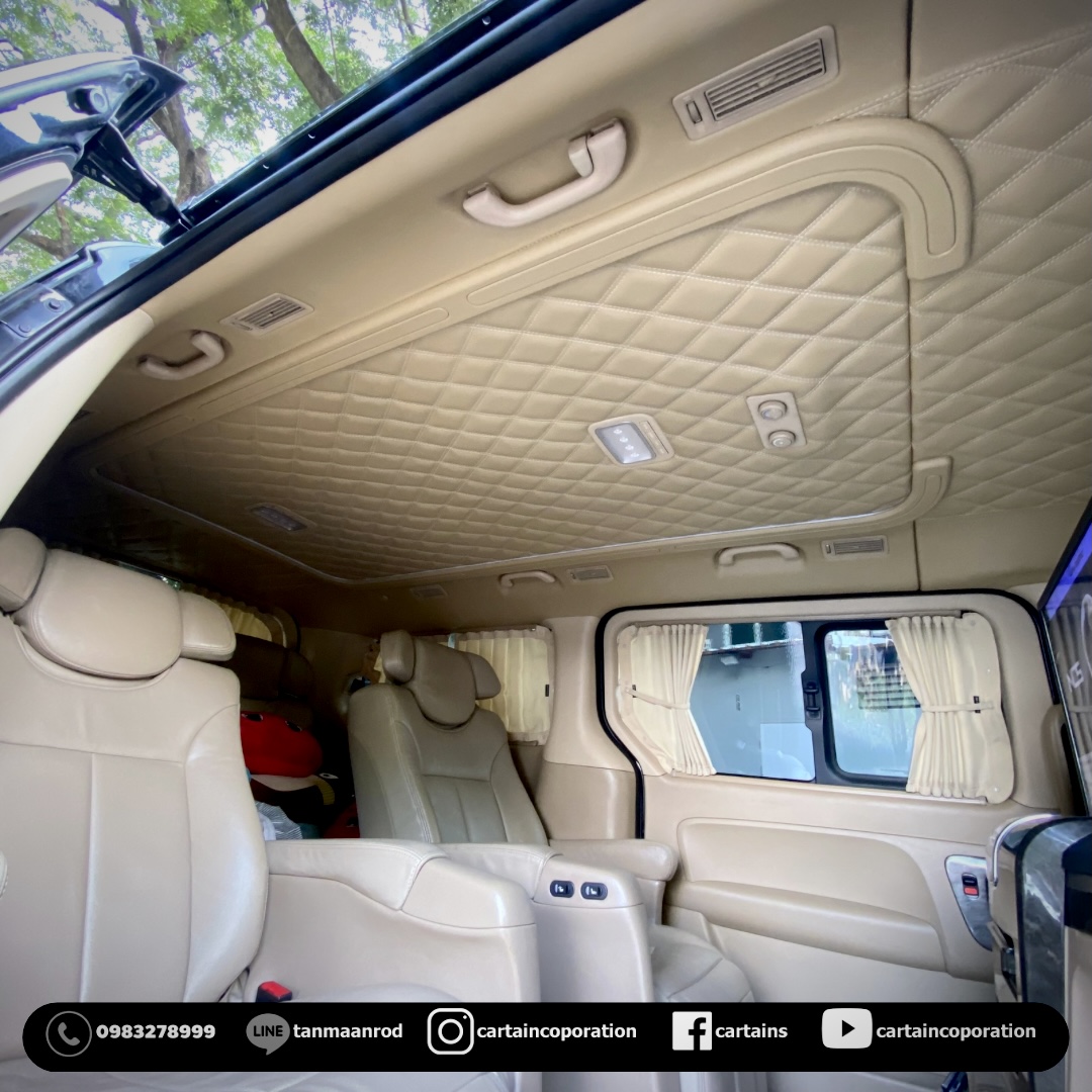 หุ้มหนังหลังคาลายตาราง พร้อมรางไฟ (LED Neon Flex