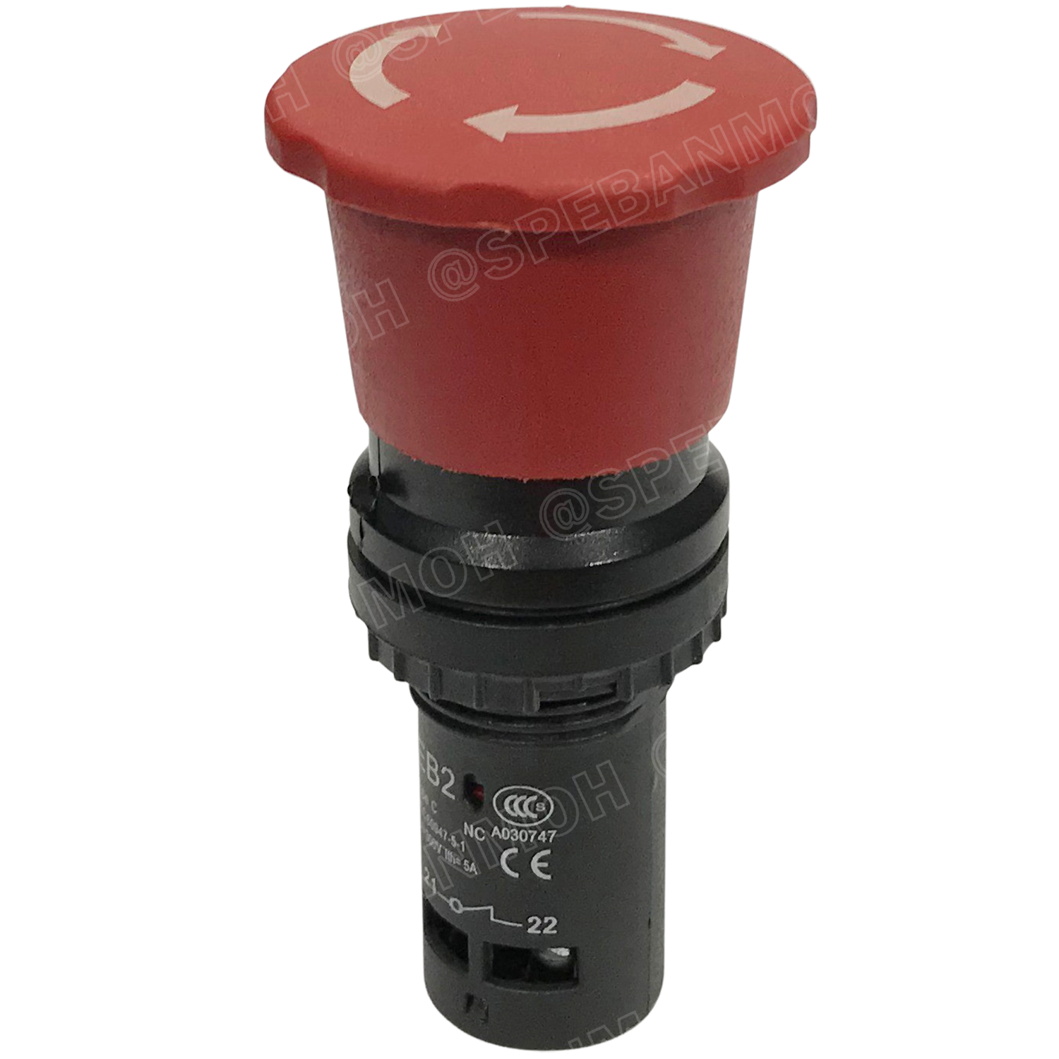 [ 1 ชิ้น ] EB2F-11ZS-40R สวิทช์ฉุกเฉิน EB2F 11ZS 40R 22มิล สวิท EB2F บิดล็อค แบบล็อคค้าง บิดล็อค Emergency Stop Mushroom Push Button Switch สวิท ปิด เปิด ON-OFF 1NO 1NC กดปิด บิดเปิด หัวเห็ดแดง สวิทช์ฉุกเฉินแดง สวทิช์หยุดเครื่อง สวิท Stop สวิตกดหยุด สวิตช