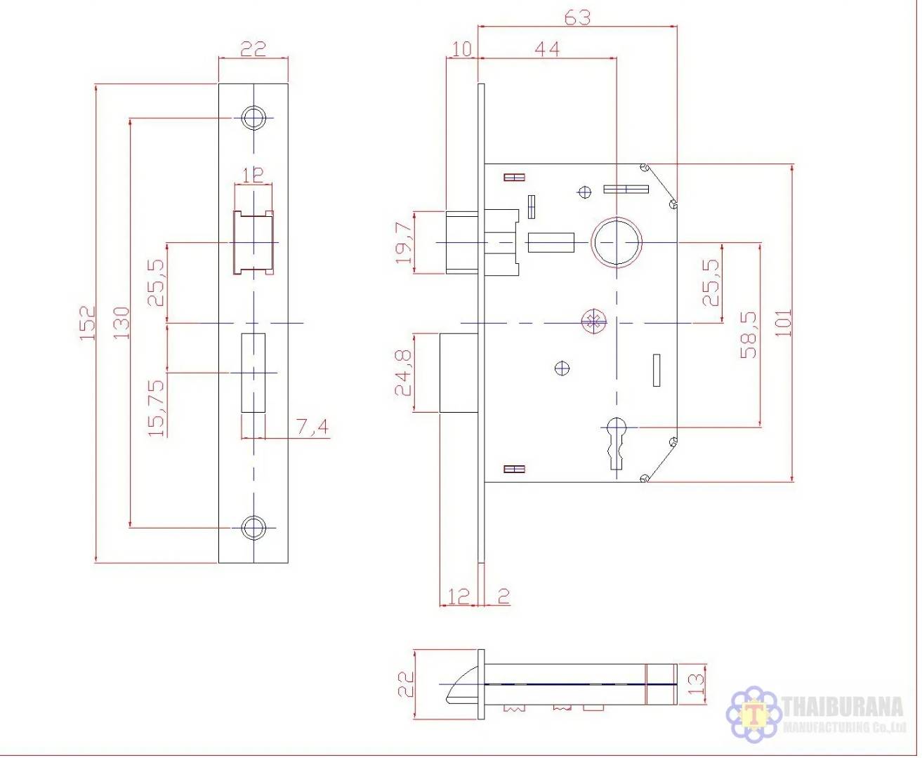 กุญแจเขาควาย,กุญแจประตูรั้ว R-1500 ยี่ห้อ ROYAL ราคาต่อโหล