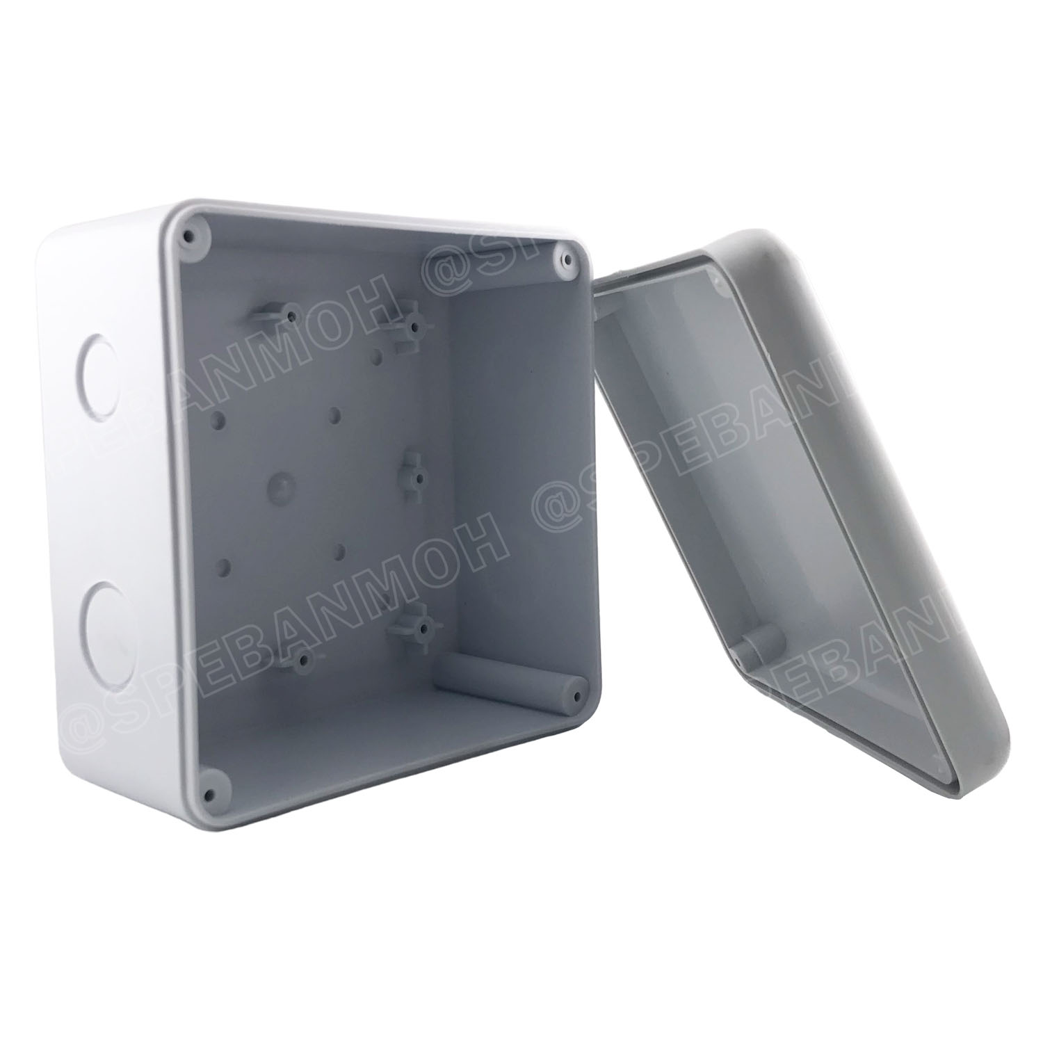 [ 1ชิ้น ] BOX-6X6 SUN กล่องพักสายไฟ กันน้ำ สีขาว White Junction Box WaterProof 6นิ้ว 6x6inch กล่องกันน้ำ บล็อคพักสายไฟ พลาสติก 145x145 mm กล่องพักสายแบบเจาะรู บล็อกกันน้ำ กล่องไฟกันน้ำ Waterproof Box กล่องเก็บสายไฟ เก็บสายไฟ เก็บสาย แบบเหลี่ยม