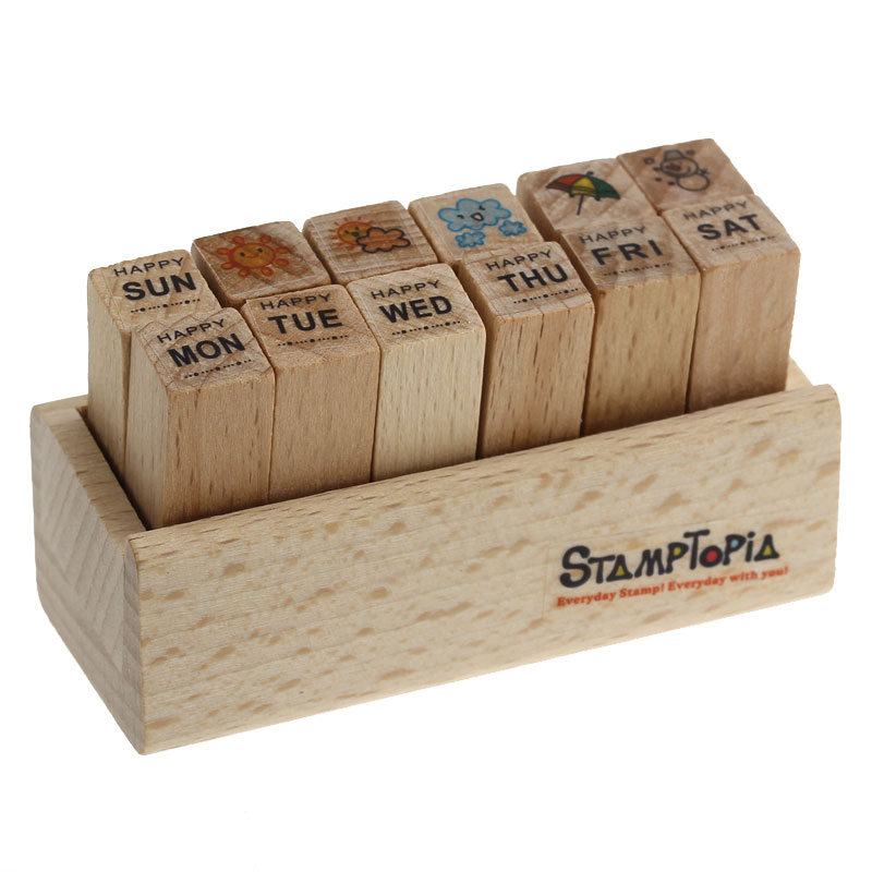 ตัว stamp ไม้สีเหลี่ยม รูปการ์ตูนและตัวอักษร ขนาด 7.5cm x4cm(3" x1 5/8"),1 Set