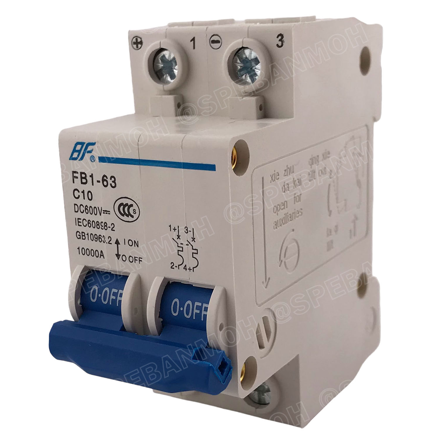 [ 1ชิ้น ] FB1-63-2P 10A BF เบรกเกอร์ ดีซี 2P 10แอมป์ 2Pole DC Breaker 600 VDC DC Circuit Breaker 2P สำหรับงาน solar cell เบรกเกอร์ไฟฟ้าโซลาร์เซลล์ DC ป้องกันกระแสเกิน ใช้ได้กับไฟฟ้ากระแสตรง DC เบรกเกอร์ 2โพล Solar Breaker เซอร์กิตเบรกเกอร์ MCB Breaker