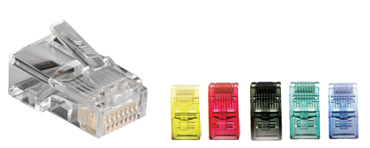 US-1051-2 RJ45 CAT5E Mpdular Plug Crystal Red แดง (Red)