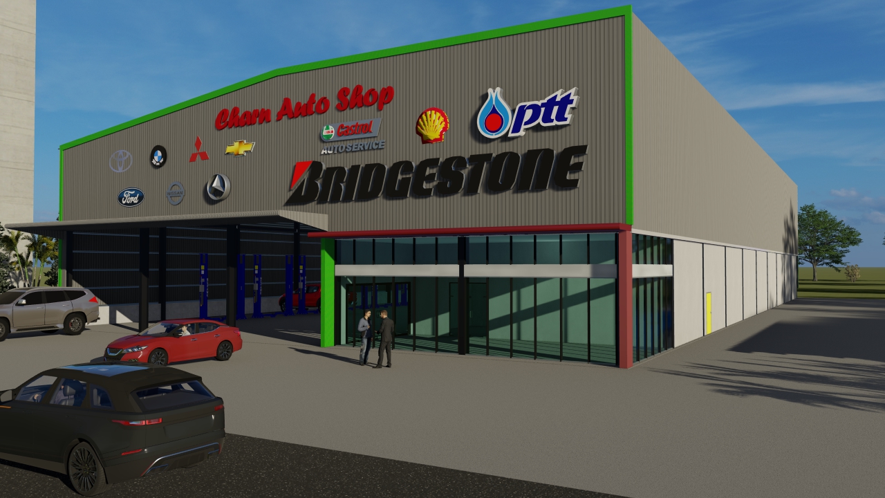 แบบศูนย์บริการรถยนต์แจกฟรี