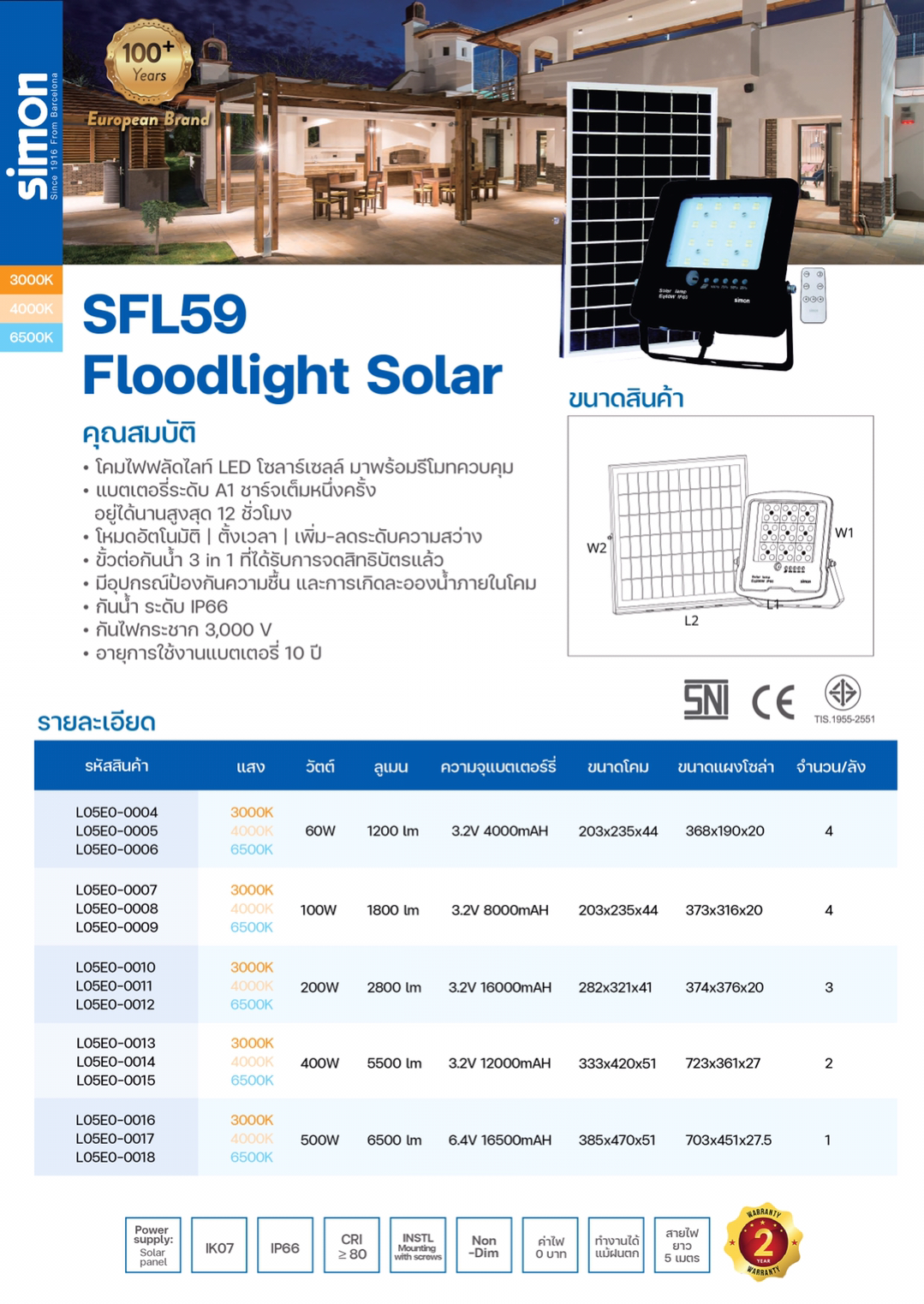 SFL59 Solar 200W