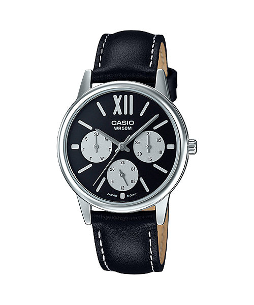 CASIO Standard รุ่น LTP-E312L-1BVDF สีดำ สายหนัง สินค้าของเเท้ รับประกันศูนย์ CMG