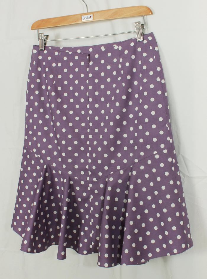 SK-200 กระโปรงแฟชั่น&ทำงาน ทรงย้วย ผ้าคอตต้อนญี่ปุ่นสีม่วง Polka Dot Purple